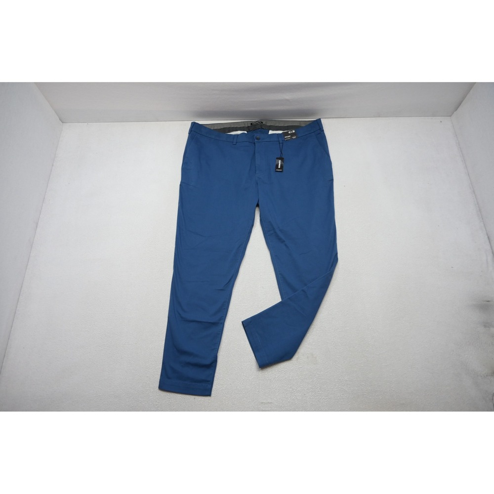 Express Chino‎ Dress Pants Mens 42x30 Blue Super Skinny Hyper Stretch New